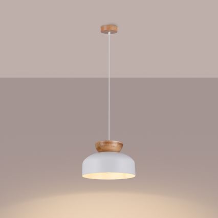 Lustra ar auklu MARION 1xE27/15W/230V d. 29,5 cm balta