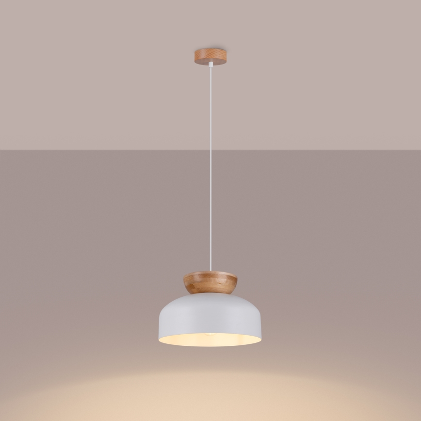 Lustra ar auklu MARION 1xE27/15W/230V d. 29,5 cm balta
