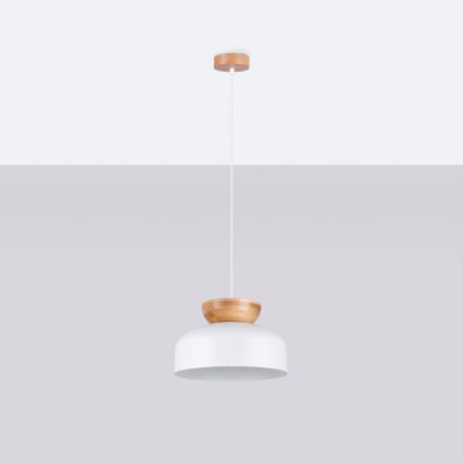 Lustra ar auklu MARION 1xE27/15W/230V d. 29,5 cm balta