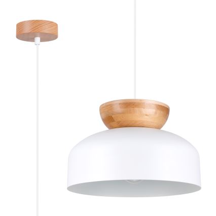Lustra ar auklu MARION 1xE27/15W/230V d. 29,5 cm balta