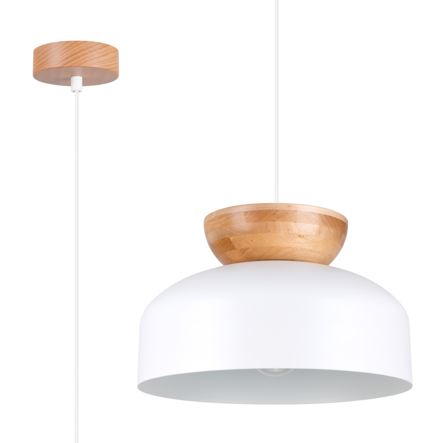 Lustra ar auklu MARION 1xE27/15W/230V d. 29,5 cm balta