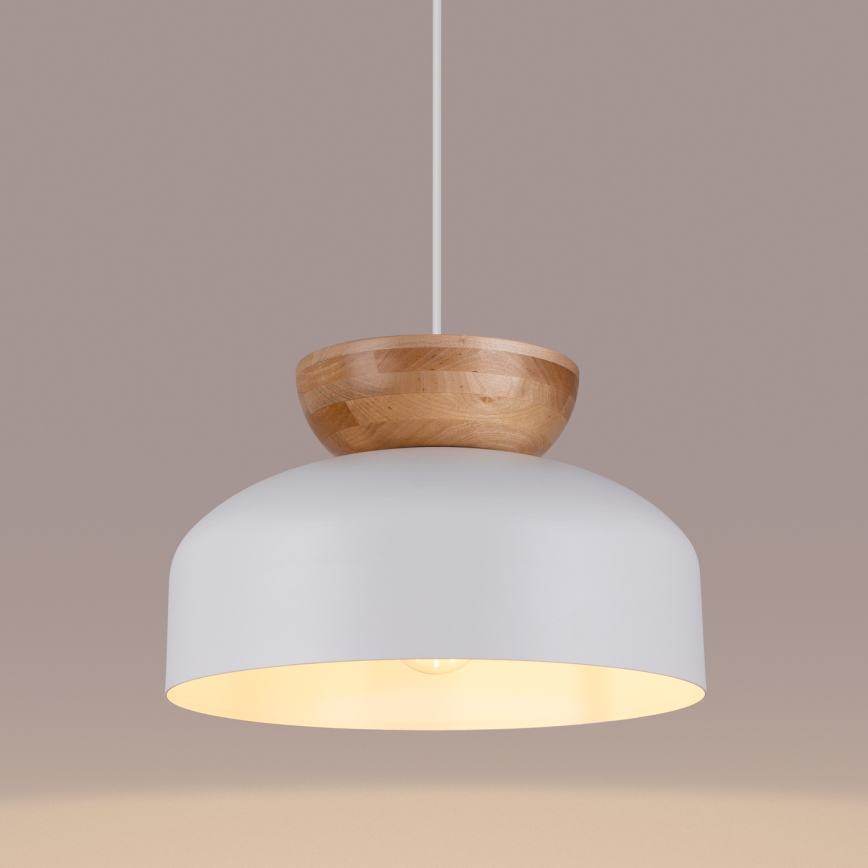 Lustra ar auklu MARION 1xE27/15W/230V d. 29,5 cm balta