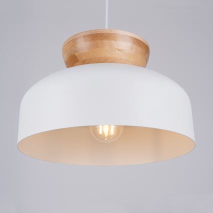 Lustra ar auklu MARION 1xE27/15W/230V d. 29,5 cm balta