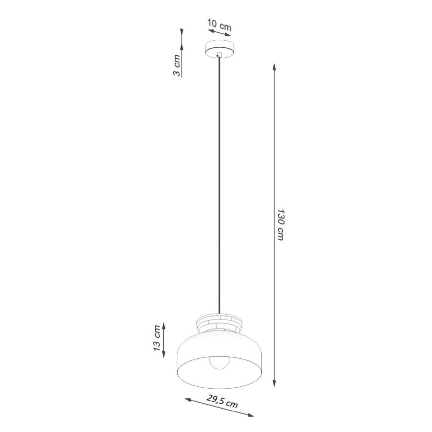 Lustra ar auklu MARION 1xE27/15W/230V d. 29,5 cm balta