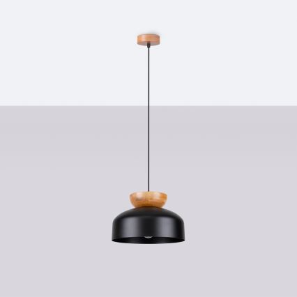 Lustra ar auklu MARION 1xE27/15W/230V d. 29,5 cm melna
