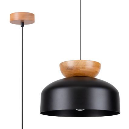Lustra ar auklu MARION 1xE27/15W/230V d. 29,5 cm melna
