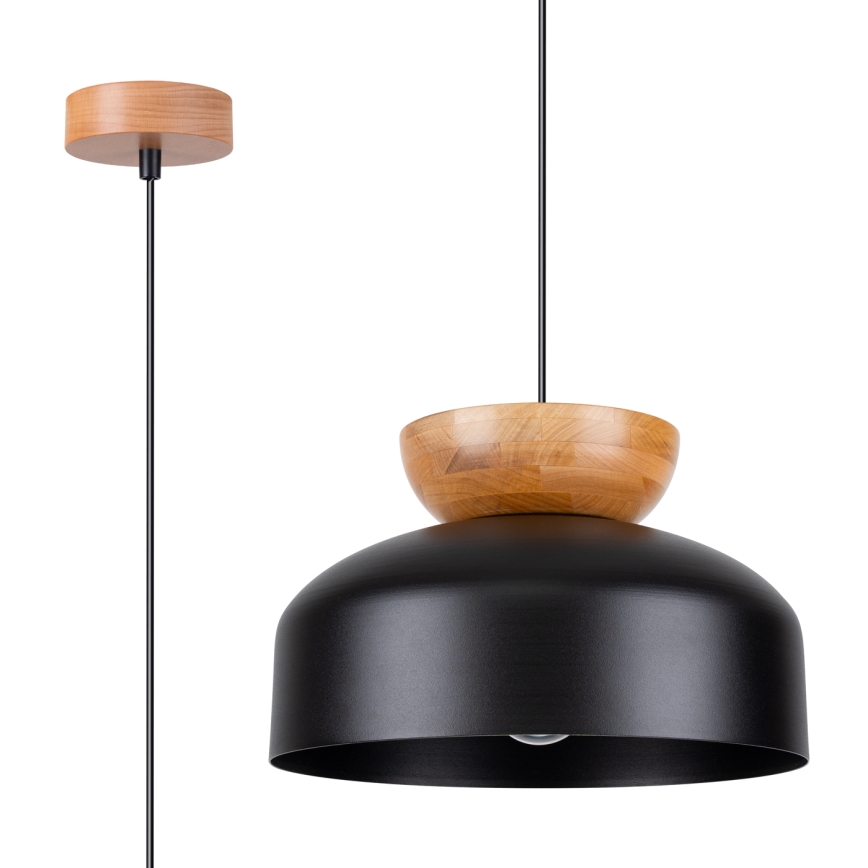 Lustra ar auklu MARION 1xE27/15W/230V d. 29,5 cm melna