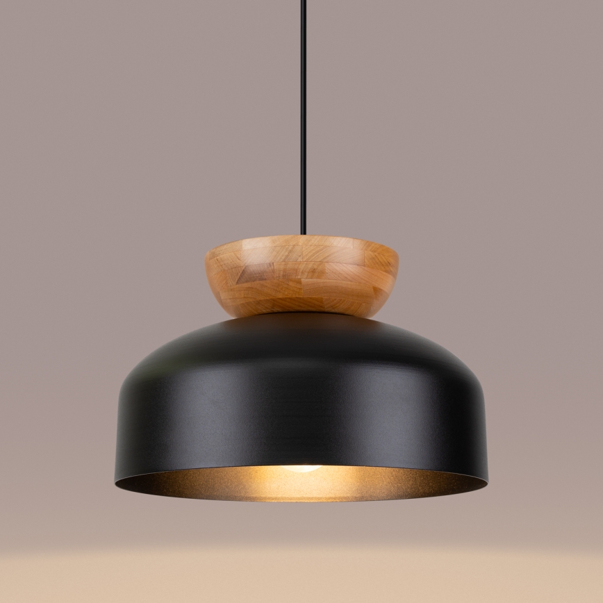 Lustra ar auklu MARION 1xE27/15W/230V d. 29,5 cm melna