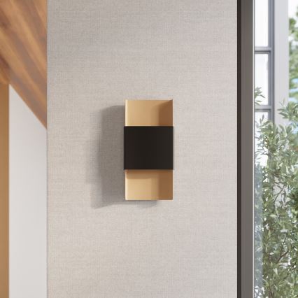 Sienas lampa DURLIN 2xG9/8W/230V zelta/melna