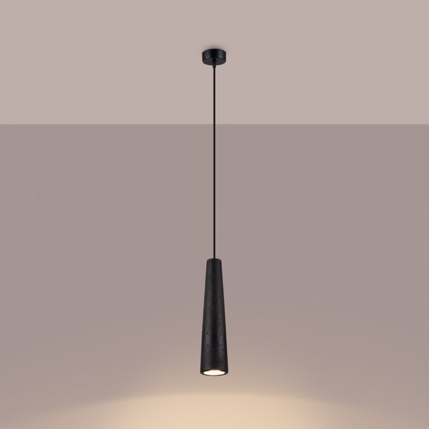 Lustra ar auklu ELECTRA 1xGU10/10W/230V betons/melna