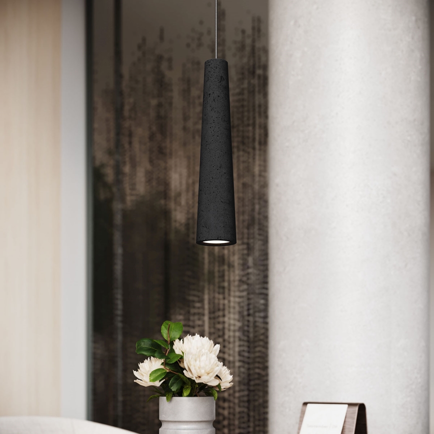 Lustra ar auklu ELECTRA 1xGU10/10W/230V betons/melna