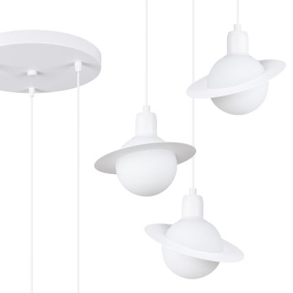 Lustra ar auklu HYPERION 3xG9/8W/230V balta