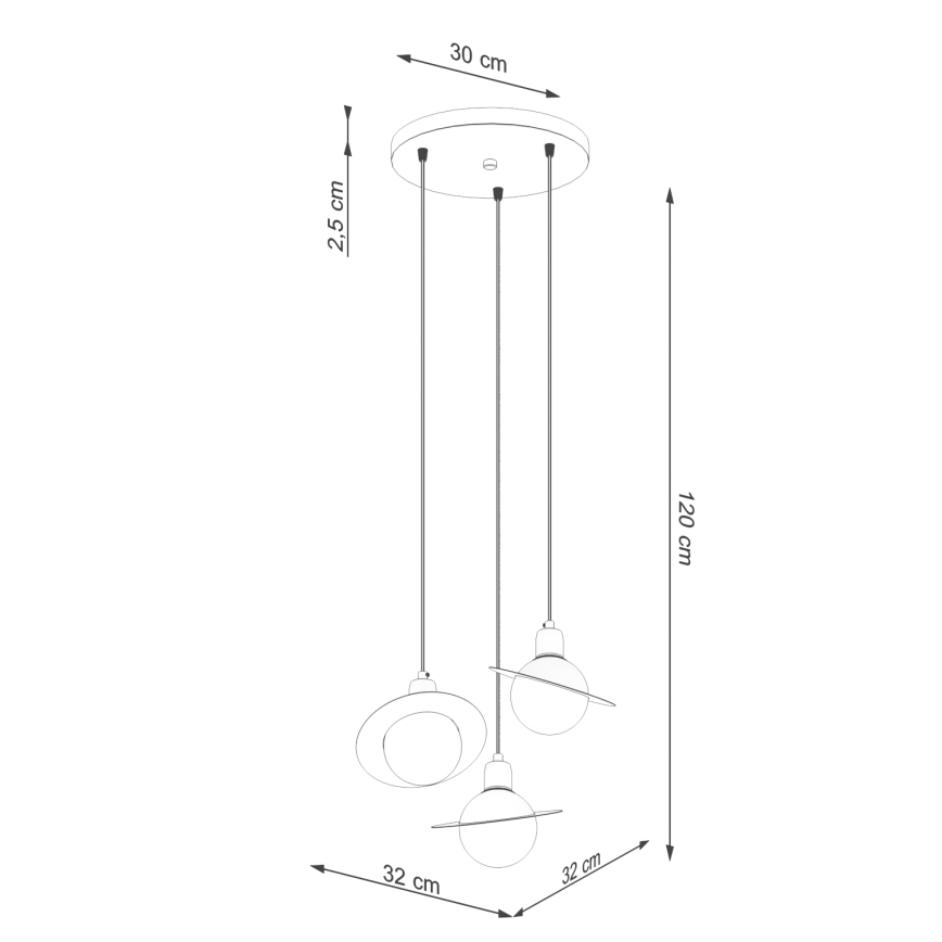 Lustra ar auklu HYPERION 3xG9/8W/230V balta