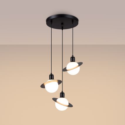 Lustra ar auklu HYPERION 3xG9/8W/230V melna