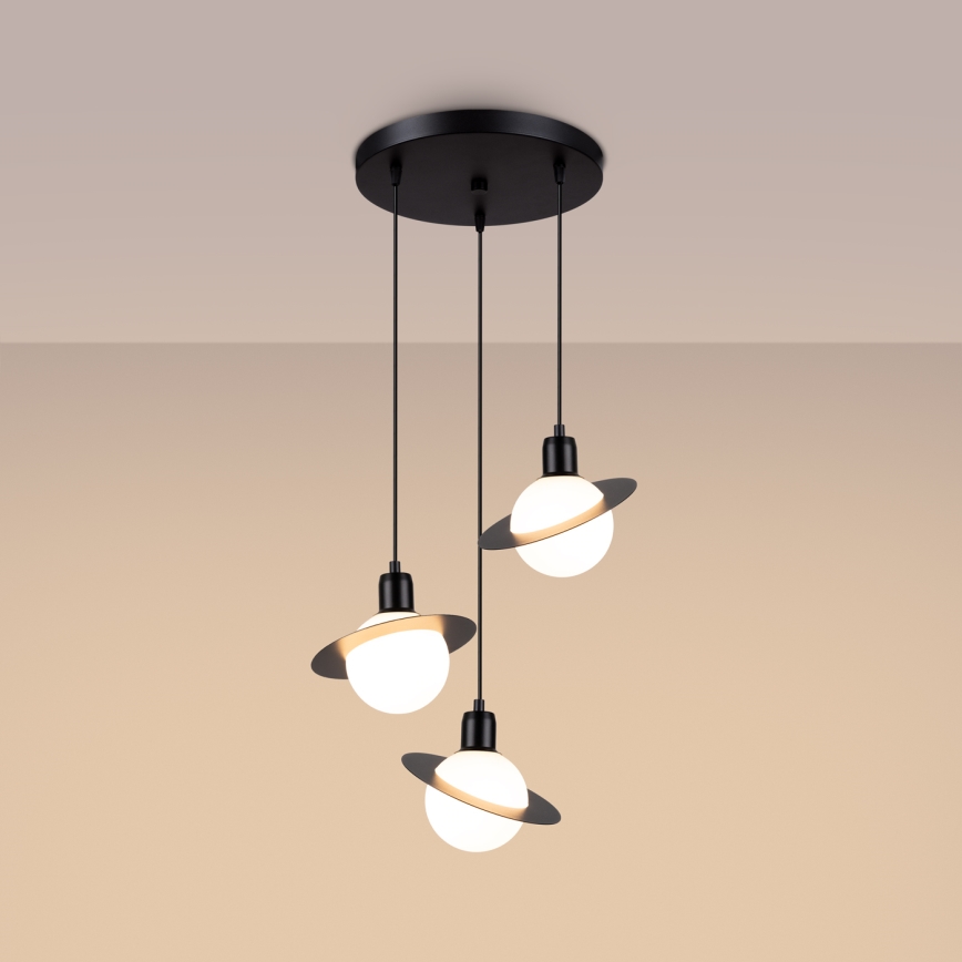 Lustra ar auklu HYPERION 3xG9/8W/230V melna