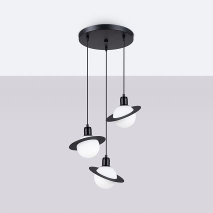 Lustra ar auklu HYPERION 3xG9/8W/230V melna