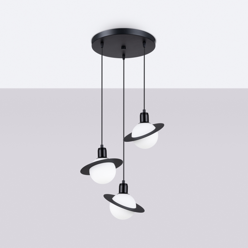 Lustra ar auklu HYPERION 3xG9/8W/230V melna