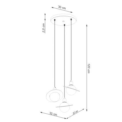 Lustra ar auklu HYPERION 3xG9/8W/230V melna