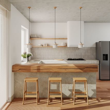 Pakaramais gaismeklis uz vada MAB 1xE27/15W/230V Ø 22 cm betons/pelēks