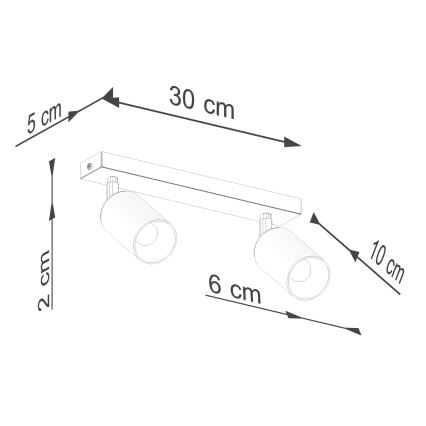 Starmetis WINX 2xGU10/10W/230V melna/spīdīgi hromēts