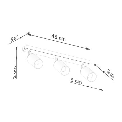 Starmetis WINX 3xGU10/10W/230V melna/spīdīgi hromēts