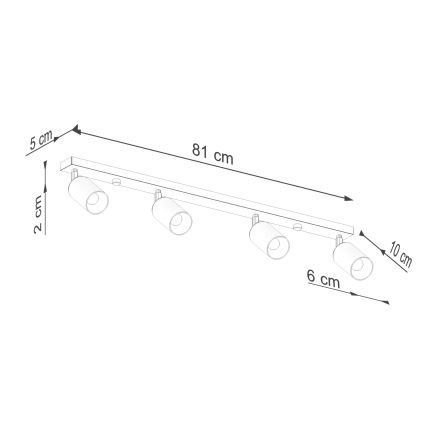 Starmetis WINX 4xGU10/10W/230V melna/spīdīgi hromēts
