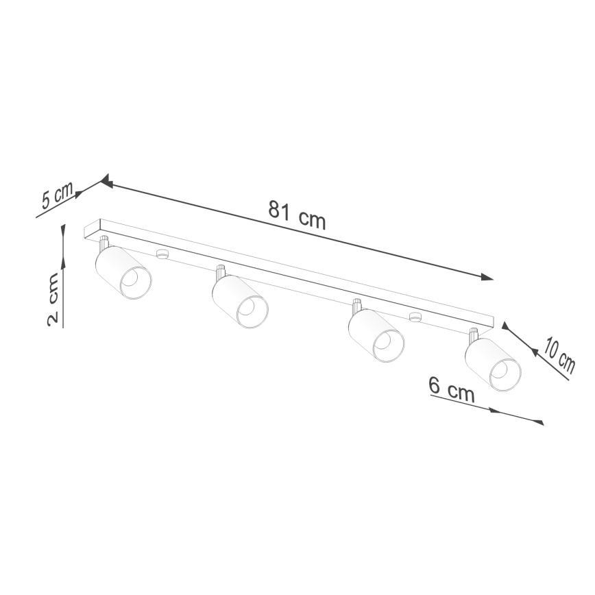 Starmetis WINX 4xGU10/10W/230V melna/spīdīgi hromēts
