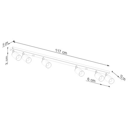 Starmetis WINX 6xGU10/10W/230V melna/spīdīgi hromēts
