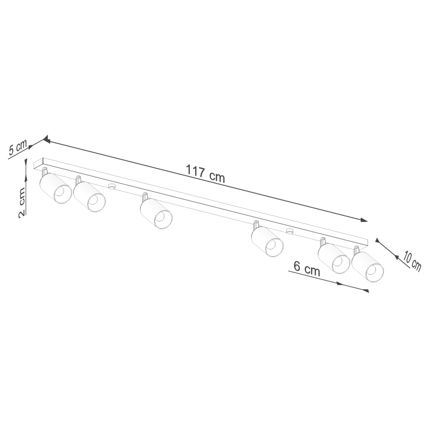 Starmetis WINX 6xGU10/10W/230V melna/spīdīgi hromēts