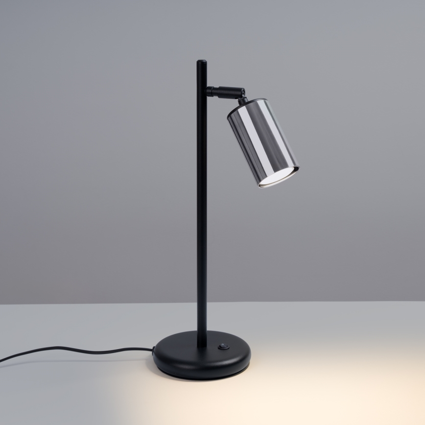 Galda lampa WINX 1xGU10/10W/230V melna/spīdīgi hromēts