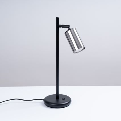 Galda lampa WINX 1xGU10/10W/230V melna/spīdīgi hromēts