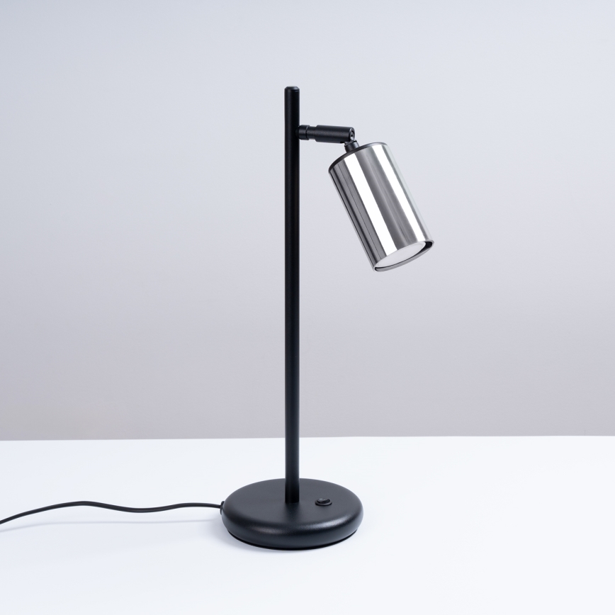 Galda lampa WINX 1xGU10/10W/230V melna/spīdīgi hromēts