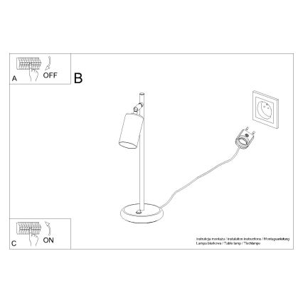 Galda lampa WINX 1xGU10/10W/230V melna/spīdīgi hromēts
