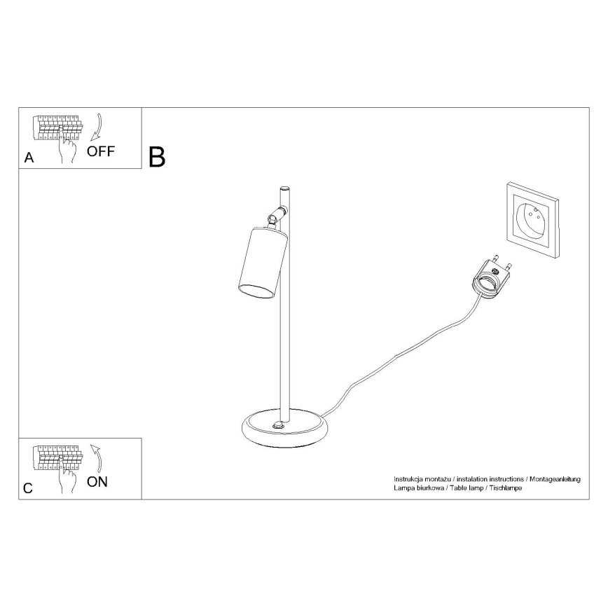 Galda lampa WINX 1xGU10/10W/230V melna/spīdīgi hromēts