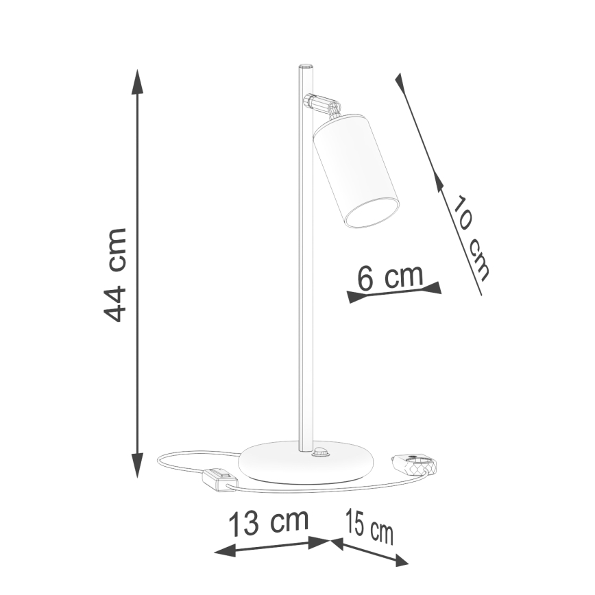Galda lampa WINX 1xGU10/10W/230V melna/varš