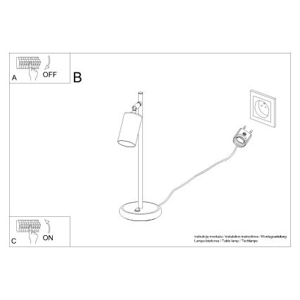 Galda lampa WINX 1xGU10/10W/230V melna/varš