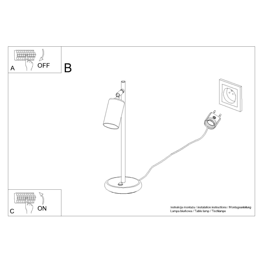 Galda lampa WINX 1xGU10/10W/230V melna/varš