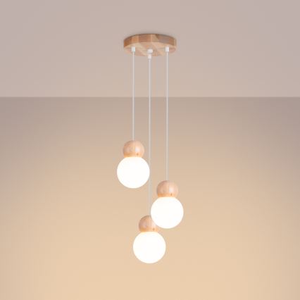 Lustra ar auklu PEKKA 3xG9/8W/230V balta