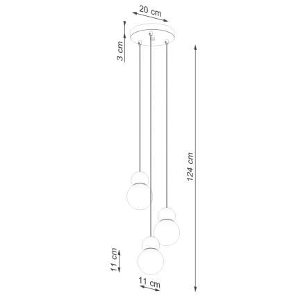 Lustra ar auklu PEKKA 3xG9/8W/230V balta