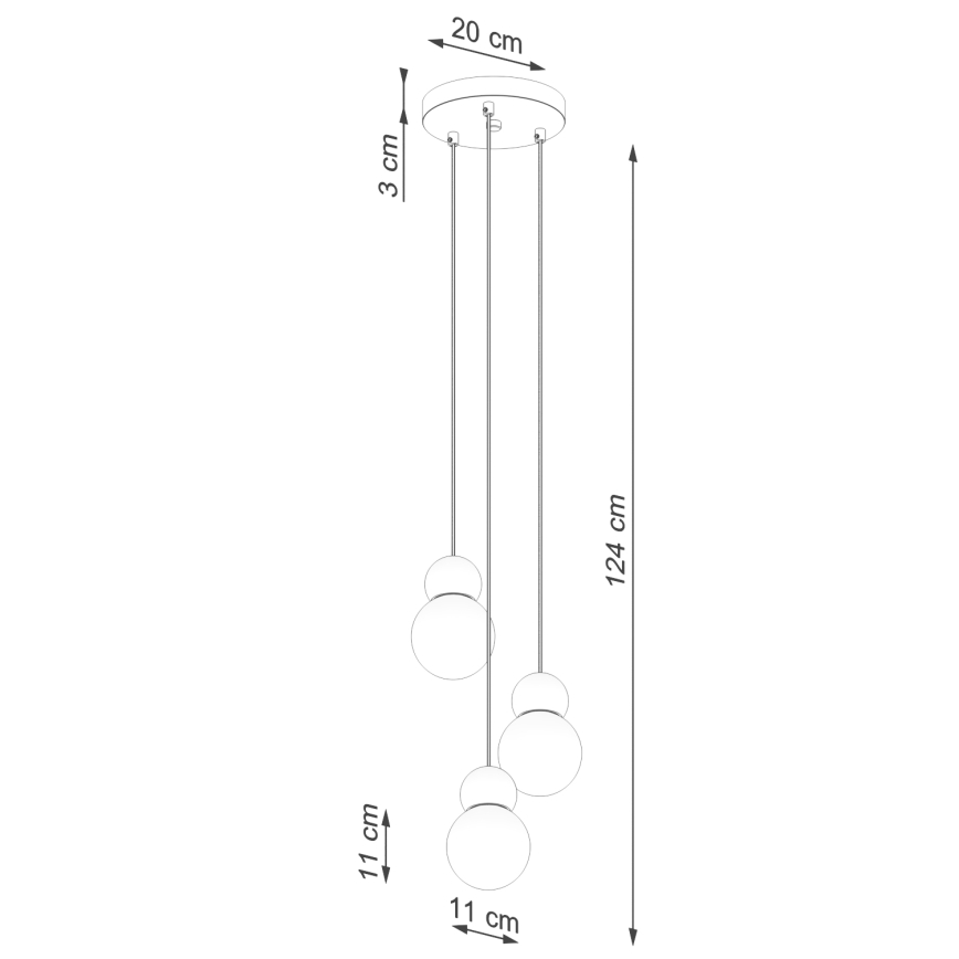 Lustra ar auklu PEKKA 3xG9/8W/230V balta
