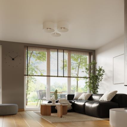 Griestu lampa TELESTO 1xE27/15W/230V d. 35 cm balta/brūna