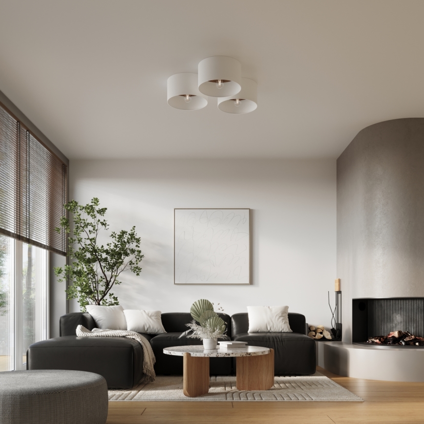 Griestu lampa TELESTO 1xE27/15W/230V d. 35 cm balta/brūna
