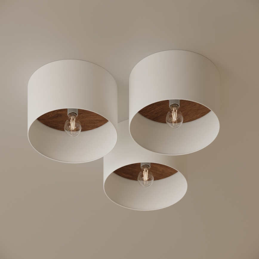 Griestu lampa TELESTO 1xE27/15W/230V d. 35 cm balta/brūna