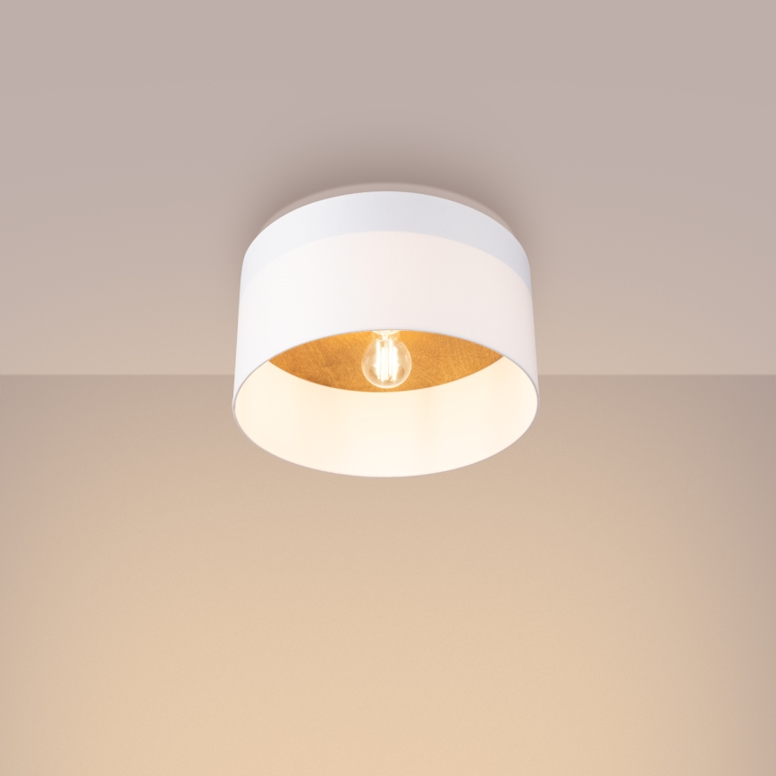 Griestu lampa TELESTO 1xE27/15W/230V d. 35 cm balta/bēša