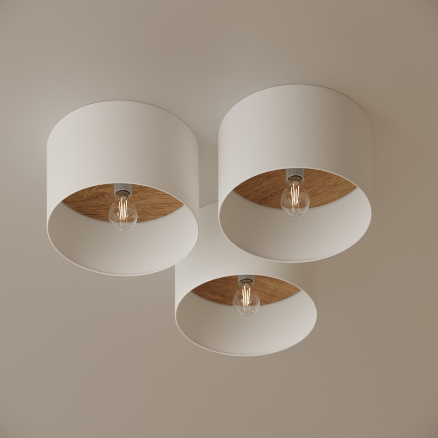 Griestu lampa TELESTO 1xE27/15W/230V d. 35 cm balta/bēša