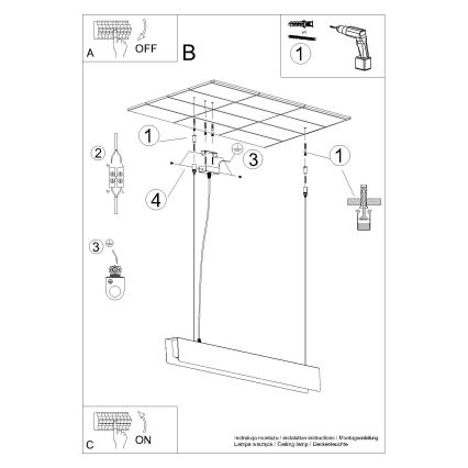 LED Lustra ar auklu SPARK 1xG13/8,5W/230V balta