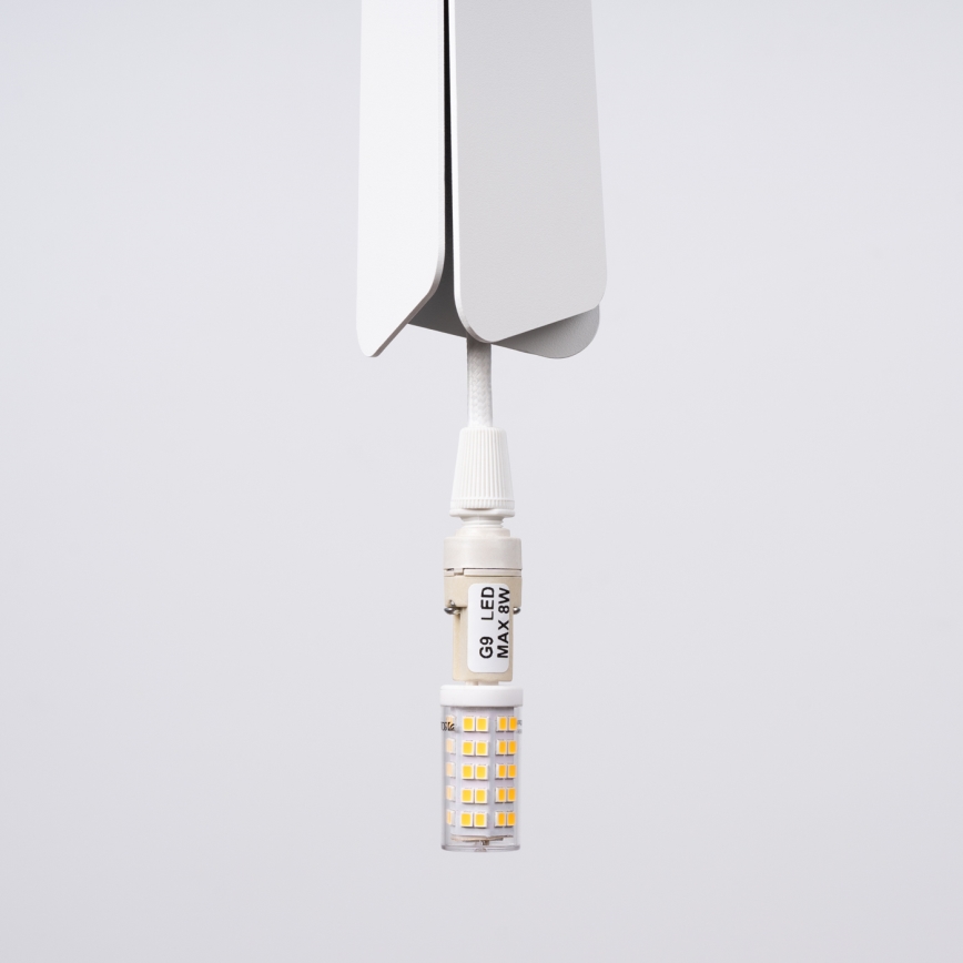 Lustra ar auklu PRYSM 3xG9/8W/230V balta