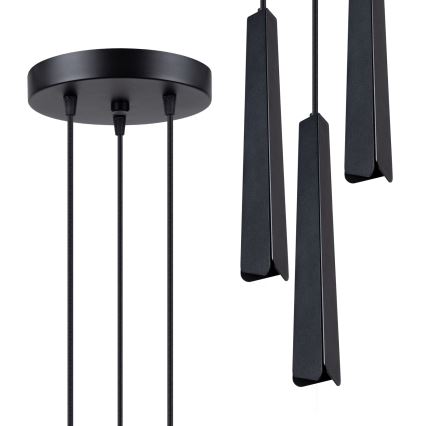 Lustra ar auklu PRYSM 3xG9/8W/230V melna