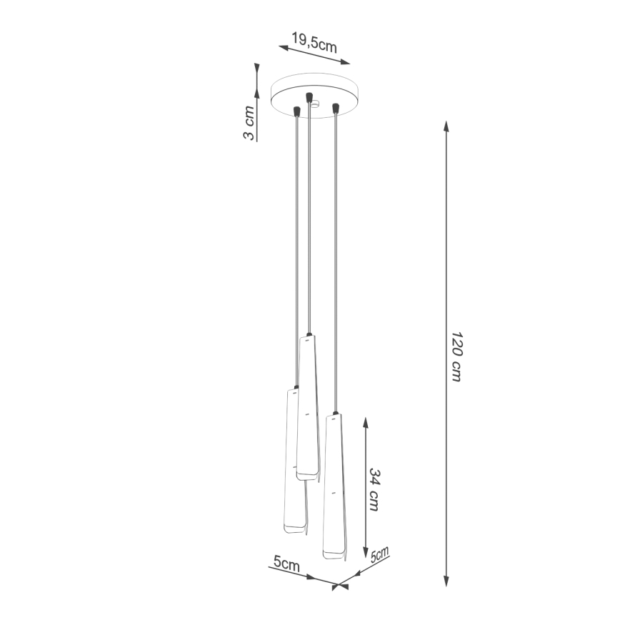 Lustra ar auklu PRYSM 3xG9/8W/230V melna