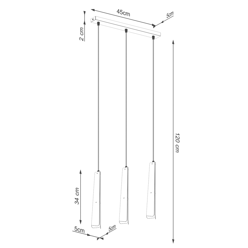 Lustra ar auklu PRYSM 3xG9/8W/230V melna